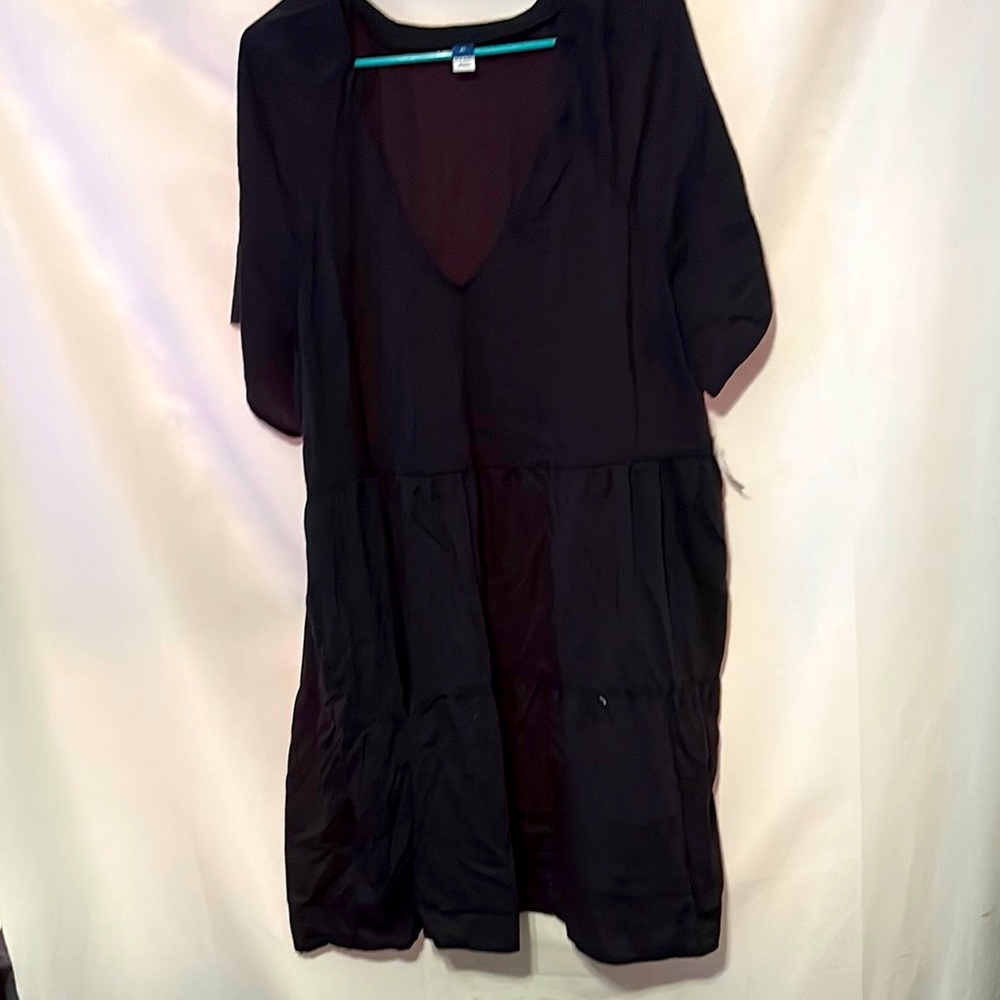 NWT Old Navy Women’s Dress Black V-Neck Pockets Lightweight Comfy Flowy Sz XL